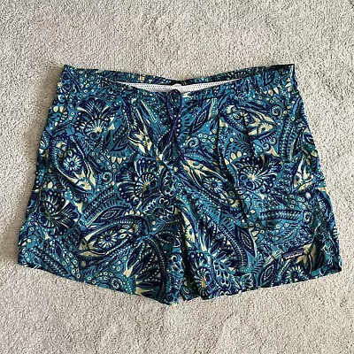 Vintage 1995 Patagonia Baggies Hawaiian Floral Swim Trunks Board Shorts 5” Large • $50