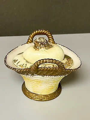 Vintage Westmoreland Milk Glass HEN CHICK HATCHING EGG NEST BASKET COVERED DISH • $34