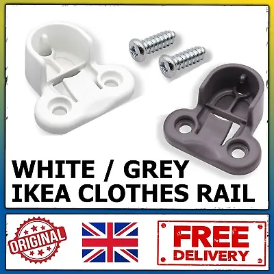 £7.95 • Buy 130527 130627 WHITE GREY ORIGINAL IKEA PAX KOMPL Wardrobe Brackets Rail Screws