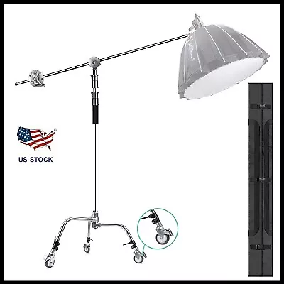 Heavy Duty Light Reflector C Stand With Boom Arm Castor Wheels For Aputure Godox • $129