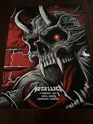 Metallica 2017 Royal Arena Copenhagen Denmark Poster-Autographed #465/480 • $199