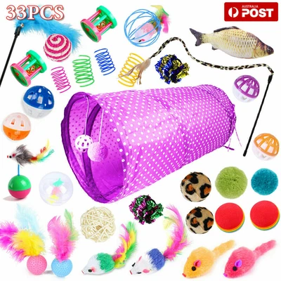 $17.69 • Buy Bulk Buy Cat Kitten Toys Rod Fur Mice Bells Balls Catnip 33 Items Lovely Pet Toy
