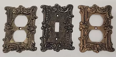 Vintage American Tack Metal Hardware Edmar Rose Light Switch Plate Outlet Cover • $32.95