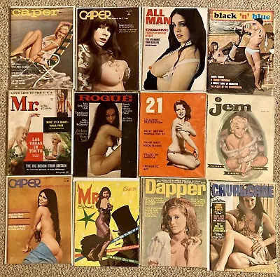 Lot #12 Of 12 Vintage Girlie Pinup Men’s Interest Magazines • $75