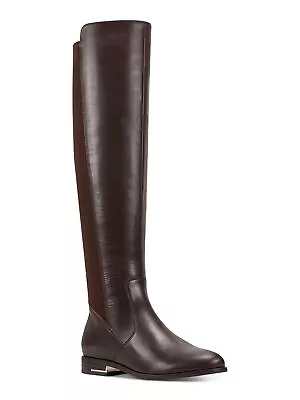 NINE WEST Womens Brown Levi Round Toe Block Heel Leather Riding Boot 8.5 M • $24.99