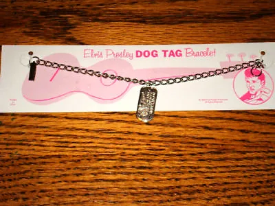 Elvis Presley Original Silver Dog Tag Bracelet On Card    Elvis Jewelry!  • $99