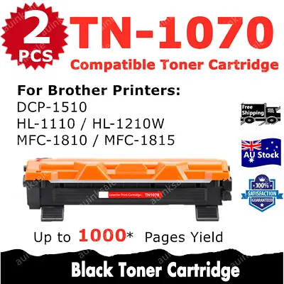 2x Compatible Toner TN1070 TN-1070 For Brother HL-1110 1210W DCP-1510 MFC-1810 • $19.50