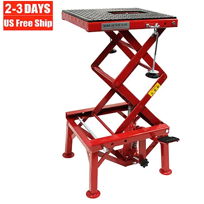 Hydraulic Motorcycle Lift Table Dirt Bike ATV UTV Scissor Hoist Jack Stand 350LB • $142