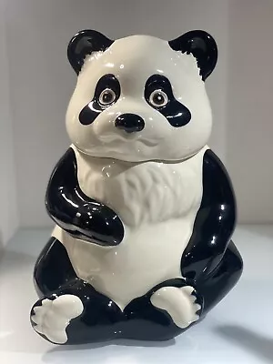 Vintage Ceramic Metlox PANDA BEAR Cookie Jar Made In The USA • $50