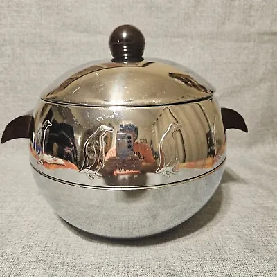 Vintage West Bend Penguin Hot And Cold Server Ice Bucket Mid-Century Chrome • $17.99