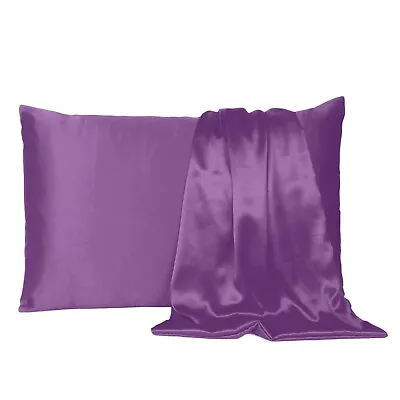 Satin Silk Pillowcase Pillow Case Cover King Queen Standard Cushion Cover New • $7.49