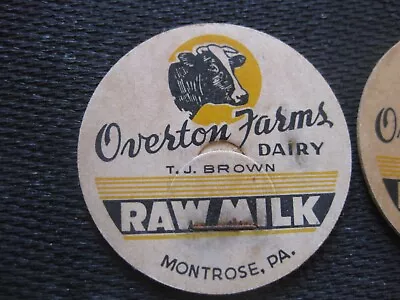 3x Lot Of Bottle Caps Montrose Pa Overton Farms Dairy T.J. Brown - Raw Milk • $8