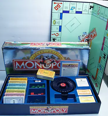 Vintage 1995 MONOPOLY DELUXE EDITION Parker Brothers Board Game 100% COMPLETE • $19.99