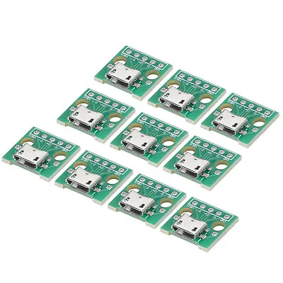 10 Pcs MiCro USB To Dip Female Sockets Type B 5pin Adapter Board Solderable  • £3.59