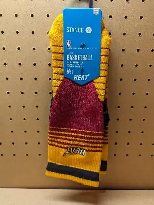 STANCE NBA Miami Heat Fusion 559 Crew Fusion Basketball Socks Mens Medium New • $16.88