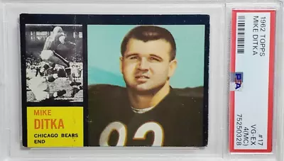 1962 Topps #17 Mike Ditka Rookie Card RC PSA 4 (MC) VG-EX Chicago Bears HOF • $249