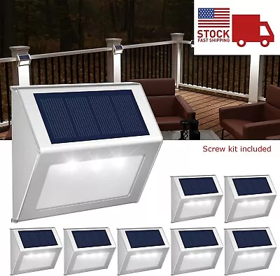 Solar Outdoor Lights 8 Pack Solar Fence Lights Deck Lights Waterproof Metal • $24.95