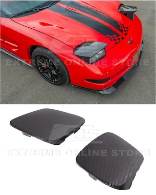 For 97-04 Corvette C5 | CARBON FIBER Front Headlight Covers Replacement Pair • $3299.98