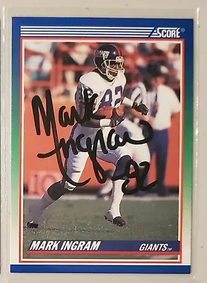 MARK INGRAM 1990 Score Football Authentic AUTOGRAPH Signed GIANTS #437 • $8.99