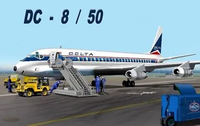 New! Mach2 GP.110DAL Delta Airlines Douglas DC-8-50 - 1:72 Scale Model Kit • $109.90