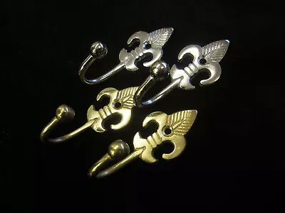 £3.29 • Buy Fleur De Lys Curtain Tassel Tie Back Metal Wall Hook - Chrome Or Brass  Tieback