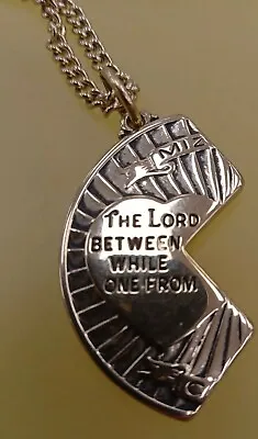 Break Apart Mizpah Medal Emotional Bond Words Charm Pendant & Chain Religious  • $10