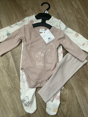 £8.99 • Buy Baby Unisex Winnie The Pooh Set 0-3 Months 