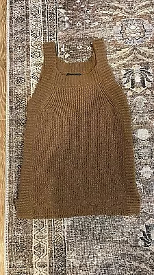 J Crew Women's Brown Sleeveless Chunky Knit Tank Top Size XXS Cotton NWT • $19.99