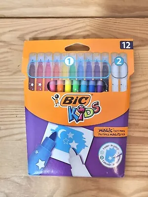 BiC Kids Magic Felt Pens 12 Pack  Ten Colours Two Erasable And Washable • £4.50