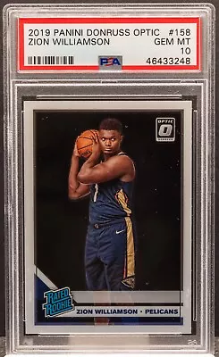 46433248 Zion Williamson 2019 Panini Donruss Optic 158 Rated Rookie RC PSA 10 • $0.99