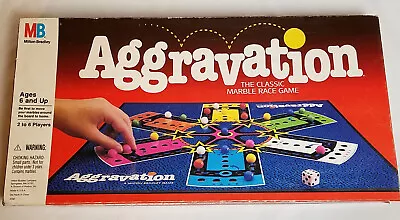 Vintage 1989 AGGRAVATION Marble Race Game By Milton Bradley  ~ 100% COMPLETE • $10.99