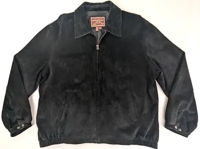 American Classics Colebrook Suede Leather Bomber Jacket Men XL Black Full Zip • $49.77