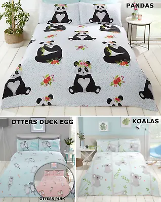 Duvet Cover Set Animals Kids Bedding Set Quilt Cover Pandas Or Koalas Or Otters • £13.31