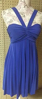 B Smart Women's Blue Stretch Fit & Flare Festive Event Beach Party Dress 9/10 M • $9