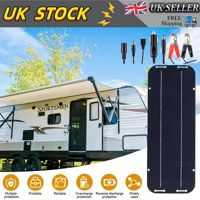 30W Solar Panel 12V Trickle Charger Battery Charger Kit Maintainer Boat Car RV❂ • £12.99