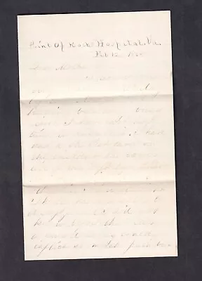 Feb 12 1865 Soldier Letter Point Of Rocks Hospital Chesterfield County Virginia • $775