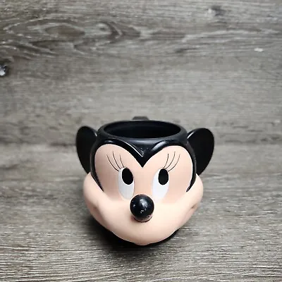Vintage Disney Minnie Mouse Coffee Tea Coco Mug Cup Collectable BLK HARD PLASTIC • $8.09