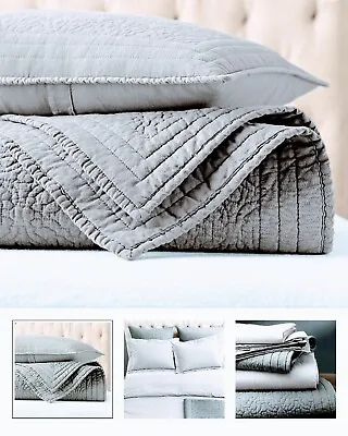 $112.50 • Buy TWO King NWT Quilted Restoration Hardware Heirloom Bedding Eucalyptus Green...