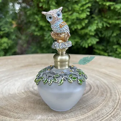 Night Owl Vintage-Style Perfume Bottle Metal Glass 40mL • $18.95