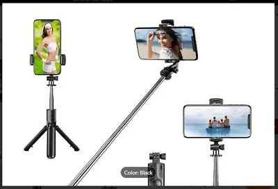 Selfie Stick Wireless Tripod  Bluetooth  Remote Control For  IPhone And Samsung. • £10