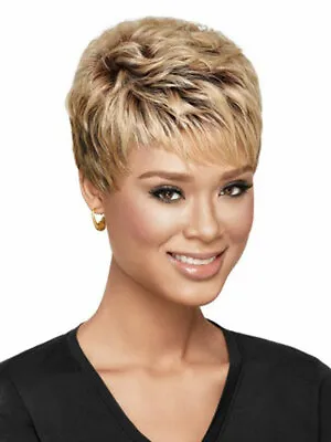 Short Pixie Cut Wigs For Women Ombre Brown Synthetic Heat Safe Daily Party Use   • $15.80
