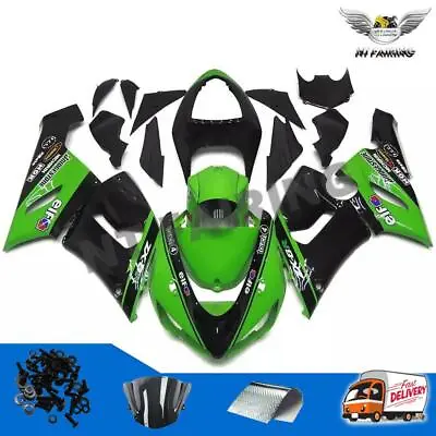 FD Injection Green Black ABS Fairing Fit For Kawasaki Ninja ZX6R 2005-2006 B030 • $399.99