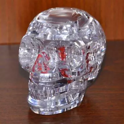 3D Crystal Puzzle Skeleton Head Clear Model DIY Gadget Building Toy Blocks • £11.16