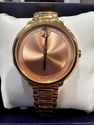 Movado Bold Ladies Rose Gold Tone Stainless Steel Swiss Quartz Watch 3600503 • $240