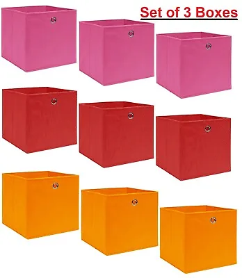 Foldable Storage Boxes With Lid Collapsible Home Clothes Organizer Fabric Cube • £13.99