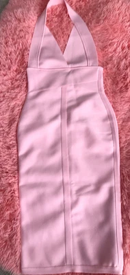 £5.99 • Buy 💐New Ladies/Girls Pink Halter Neck Backless Body-con Midi Dress Size Small💐