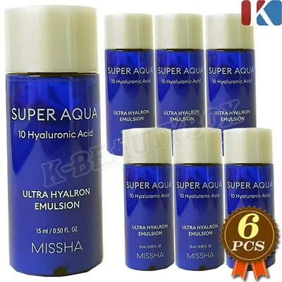 MISSHA Super Aqua Ultra Hyalron Emulsion 15ml X 6pcs Korean Skin Care K-Beauty • $13.98