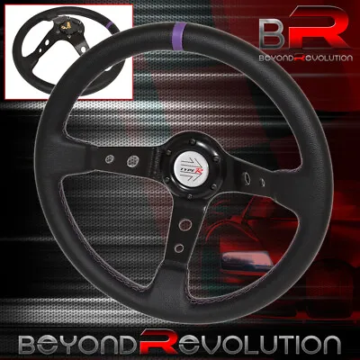 For Bmw 6 Bolt Hole Black Purple Stitches Steering Wheel 3 Spokes Type R Horn • $41.99