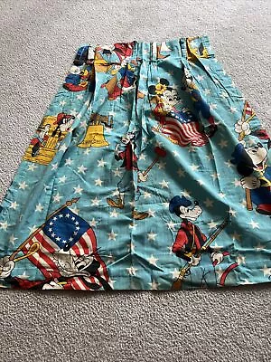 £61.88 • Buy Vintage Walt Disney Productions Mickey Mouse Curtain Liberty Bell 36”w X 34.5” L