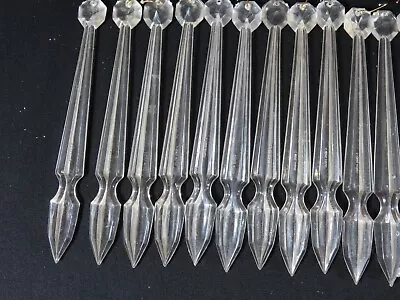 21 Vintage Clear Plastic Icicles Christmas Prism Ornaments Hong Kong Lot B9932 • $9.58